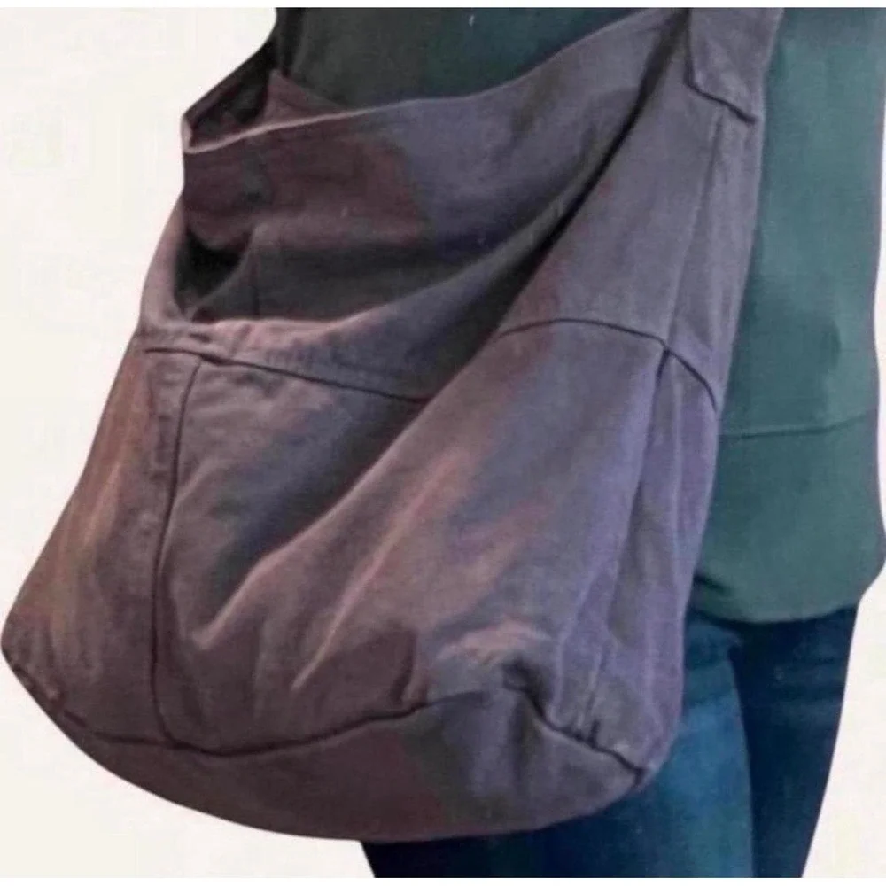 Amazing Unisex Purple Large Capacity Canvas Crossbody Bag - New